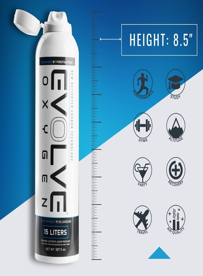 EVOLVE 15-Liter Pure Oxygen Canister with Flip Top | Portable Oxygen Can | Ideal for Home Use and Outdoor Activities | Designed by Firefighters | Made in The USA | Pack of 1 - Image 5